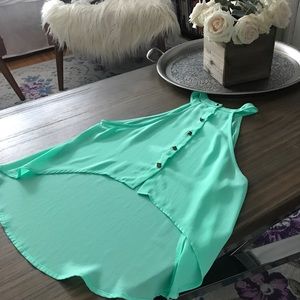 ASTR Sea foam Green Racer Back Top